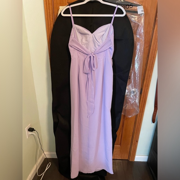 Azazie bridesmaid dress- corseted chiffon column dress in LILAC SIZE A2 - Picture 3 of 7